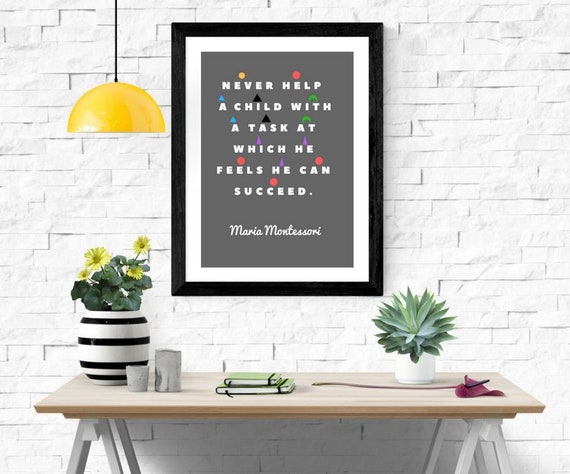 Montessori Printable Poster Wall Art Decoration Never Help A | Etsy