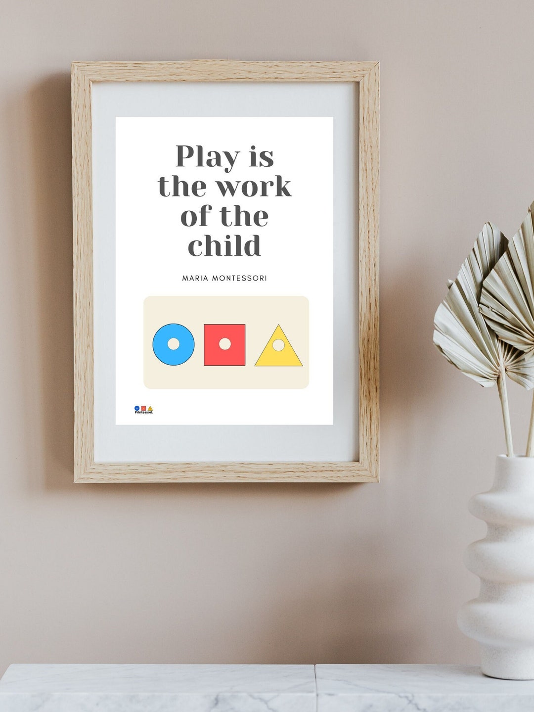 Montessori Quote Printable Poster Wall Art Decoration Play is the Work ...