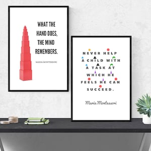 Montessori Kunst druckbares Poster Bundle Wandkunst Dekoration Druck für Lehrer Schuldekor Montessori Zitat