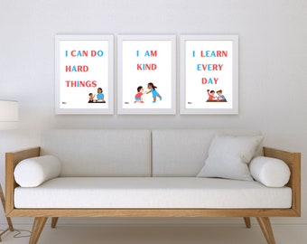 Montessori Motivational Posters: Kids Room Wall Art (Digital Download)