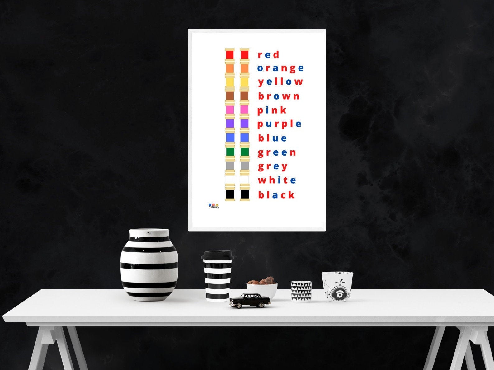 Montessori Printable Poster Wall Art Decoration Color Tablets Box 2