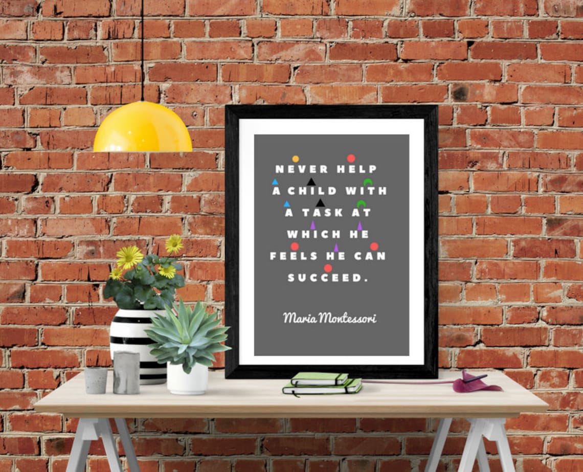 Montessori Printable Poster Wall Art Decoration Never Help A Etsy