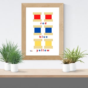 Affiche imprimable Montessori, décoration d'art mural, comprimés de couleur, boîte de 1 impression pour les enseignants, décoration d'école