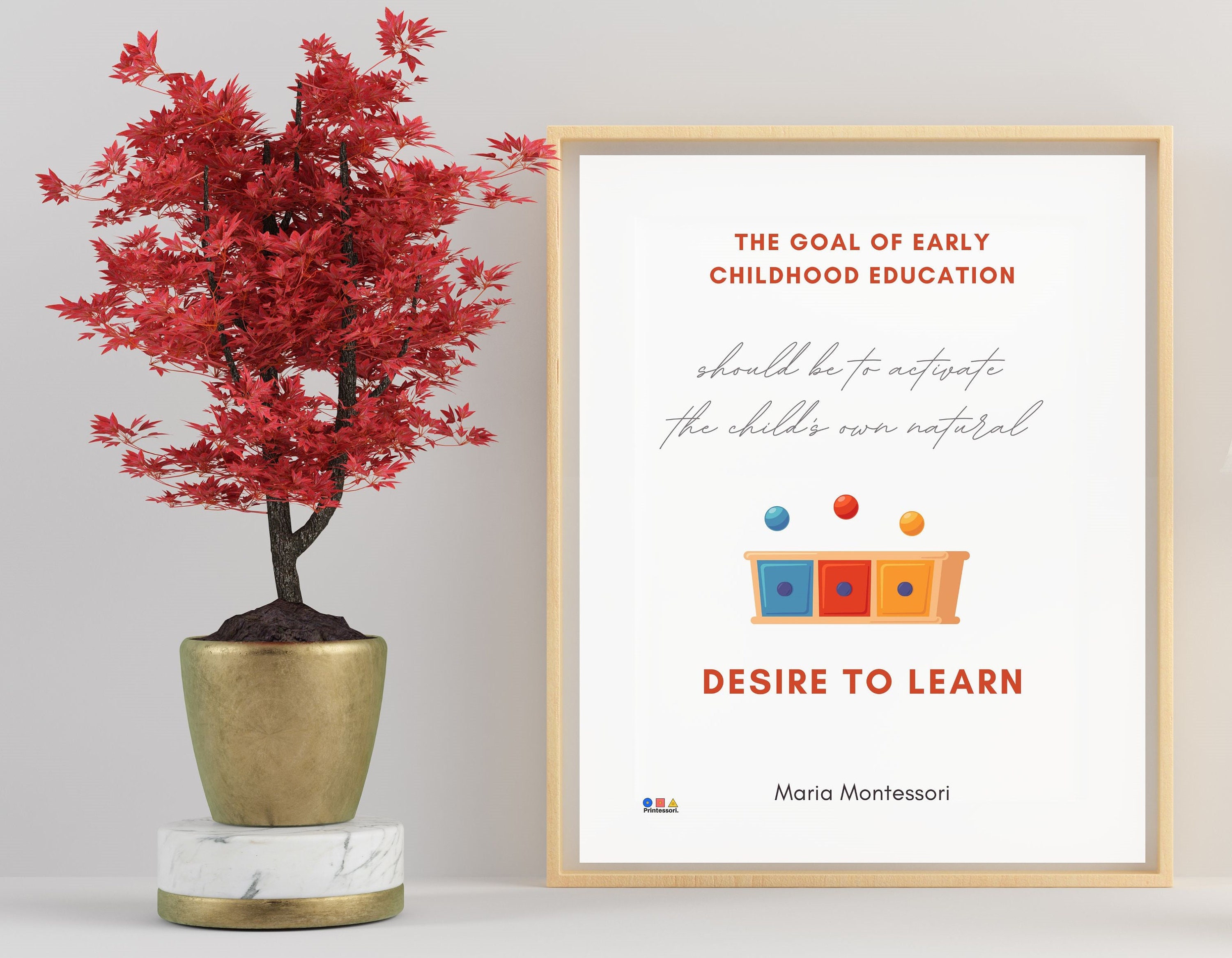 Montessori Quote Printable Poster Wall Art Decoration Print for Teachers School Décor the Goal ...