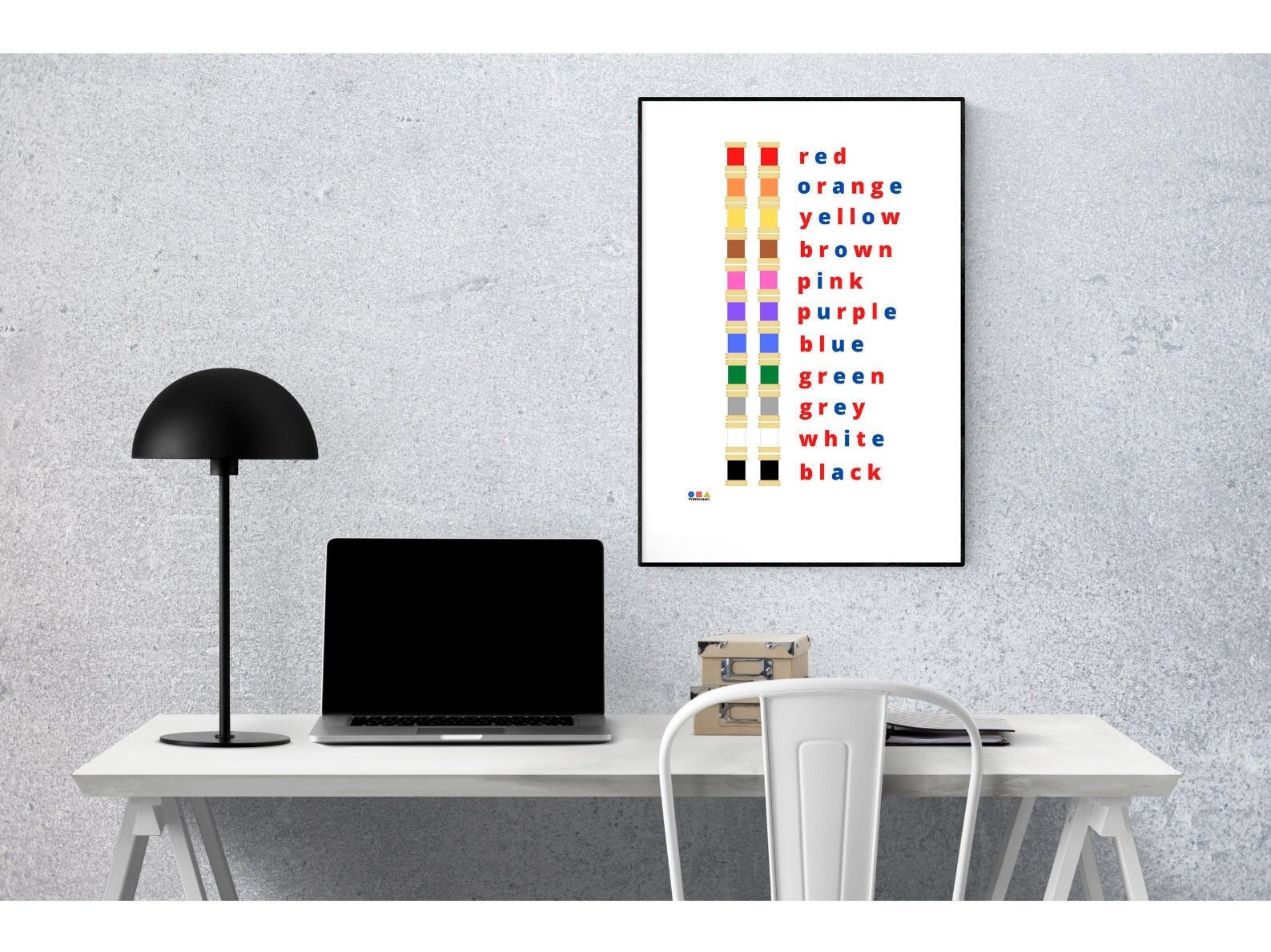 Montessori Printable Poster Wall Art Decoration Color Tablets Box 2
