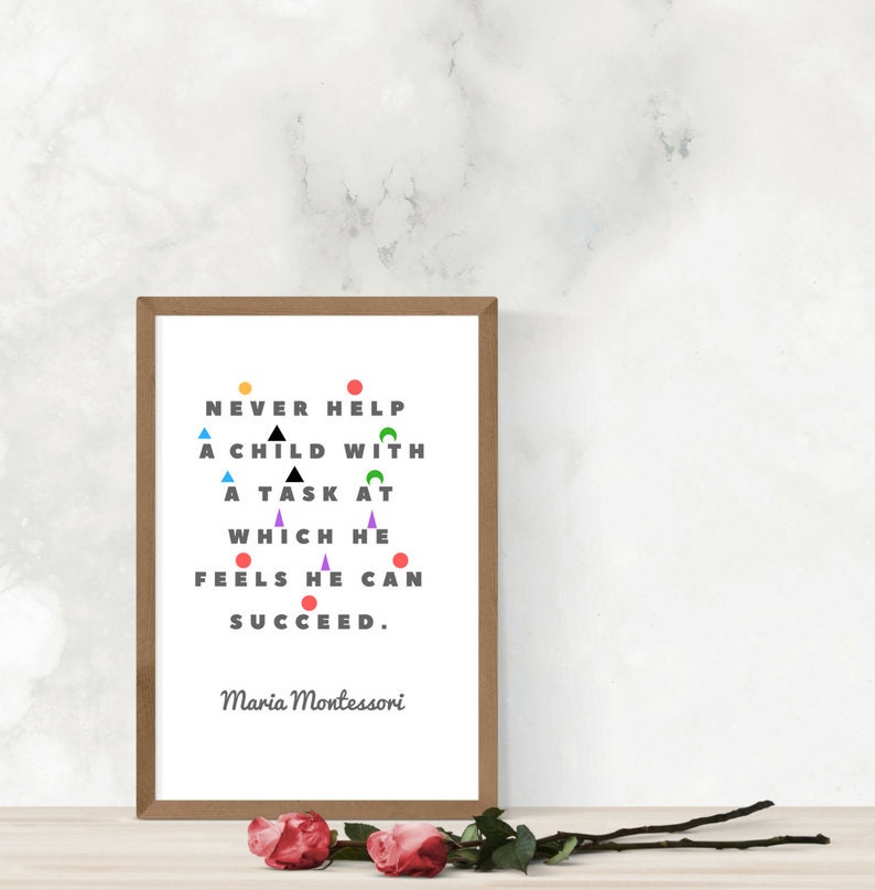 Montessori Printable Poster Wall Art Decoration Never Help A Etsy