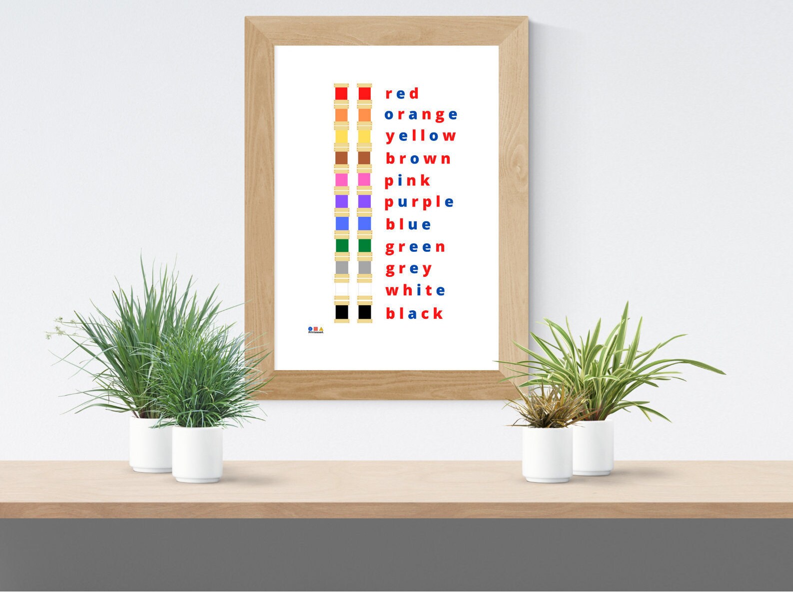 Montessori Printable Poster Wall Art Decoration Color Tablets Box 2
