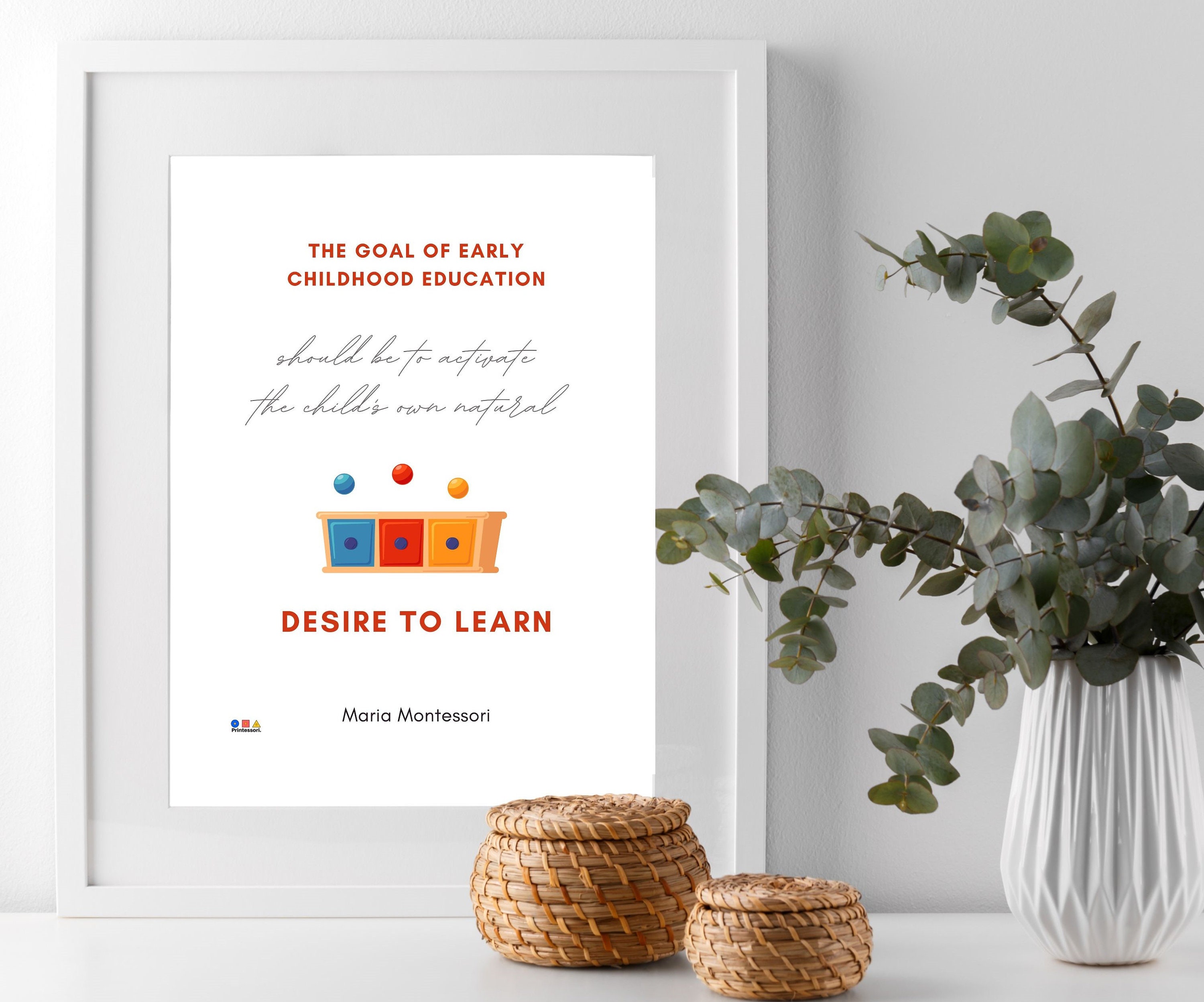Montessori Quote Printable Poster Wall Art Decoration Print for Teachers School Décor the Goal ...