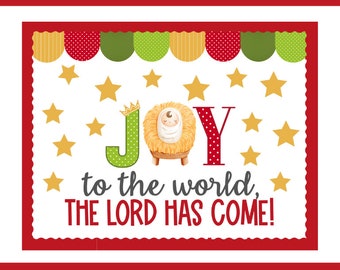 Christian Advent Christmas Bulletin Board: Joy to the World