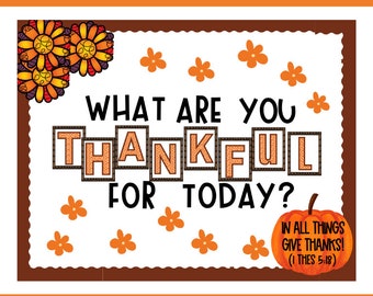 Fall Thanksgiving Christian Bulletin Board: What are you thankful for today?