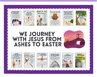 Lent Bulletin Board-Church Bulletin Board-Christian Classroom- From Ashes to Easter Event