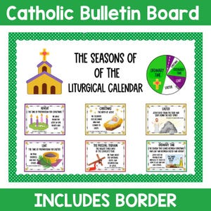 Catholic Liturgical Year Bulletin Board: Church Calendar and Seasons