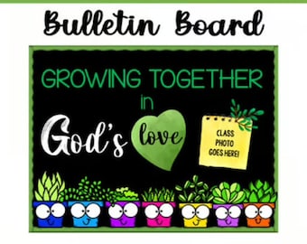 Christian Bulletin Board Set Growing Together in God's Love