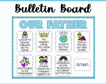 Lord's Prayer Bulletin Board: Christian Classroom Decor (Digital Download)