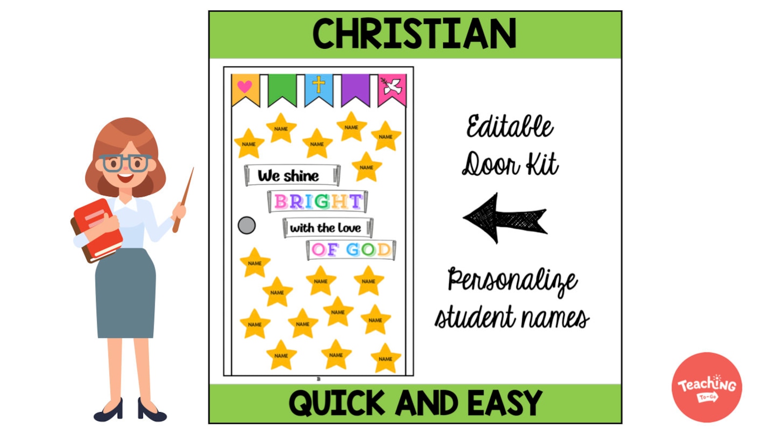 Back to School Christian Door Display: Shine With God's Love - Etsy