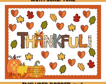 Christliche Herbst Bulletin Board Thanksgiving mit Schrift