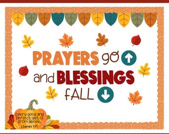 Fall Christian Bulletin Board: Prayers Go Up and Blessings Come Down