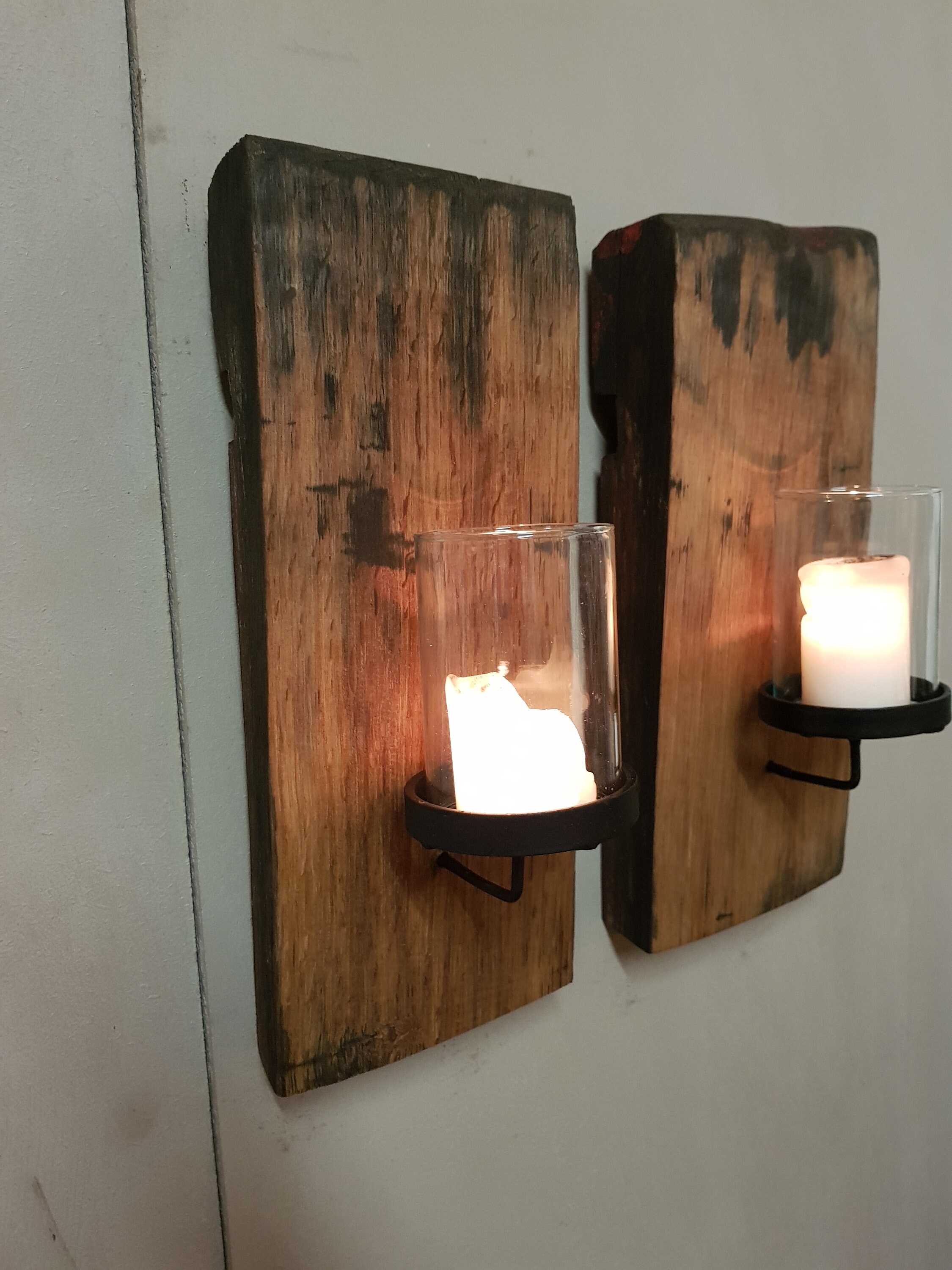 Paar Wandkerzenhalter klein Windlichthalter Wandleuchter mit | Etsy