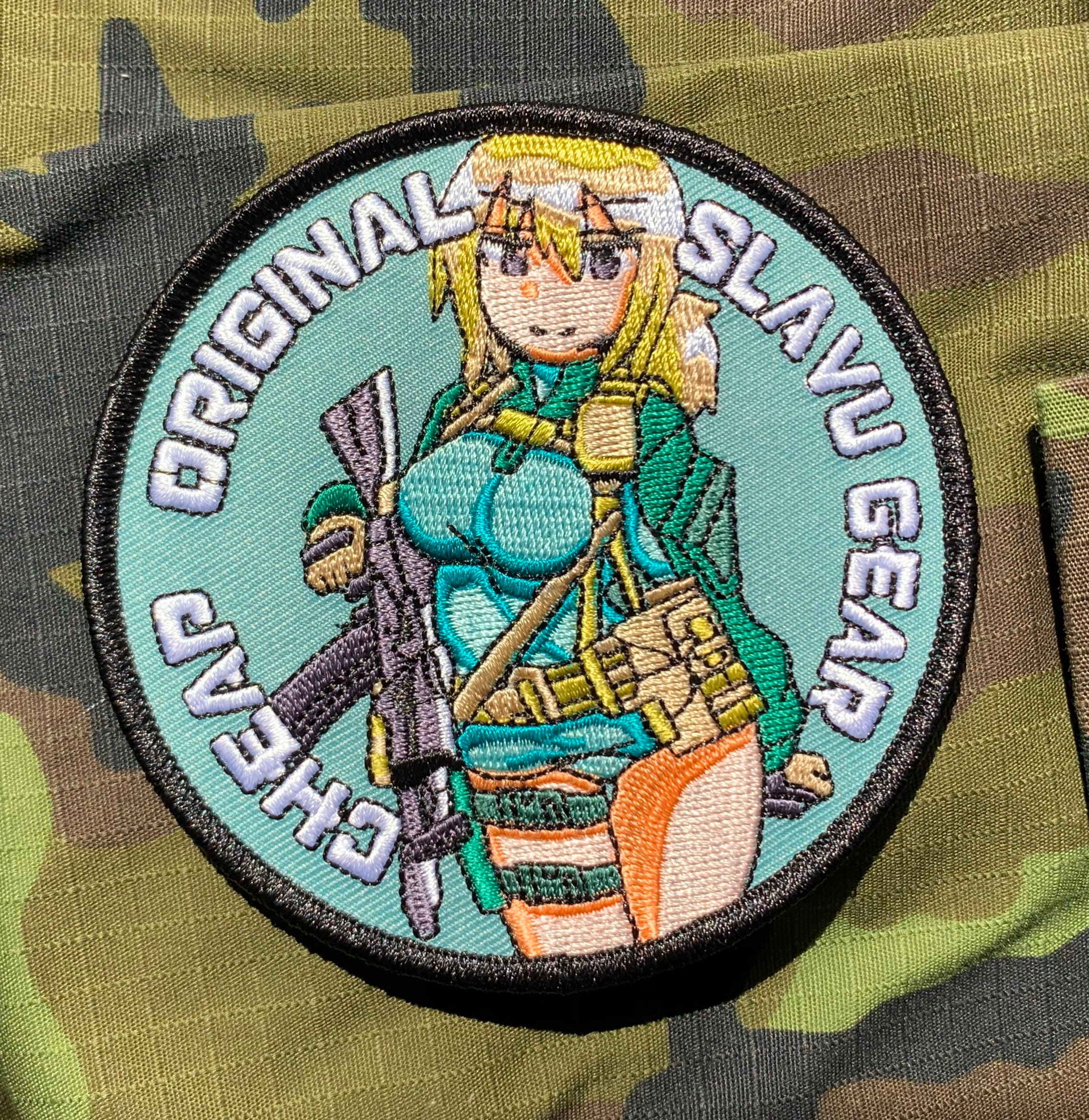 Official Licensed  US Flag w/ Anime Girl Hook Backed Morale Patch