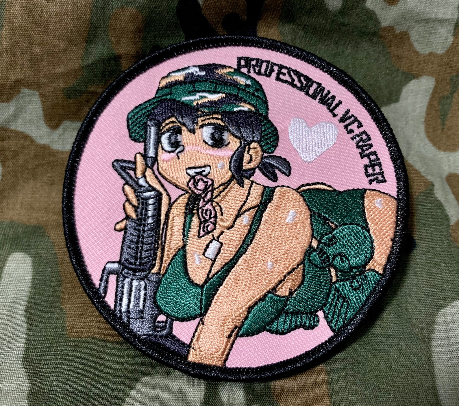 Anime Waifu Girl MACV U.S. GI Vietnam War Patch Morale image 0.