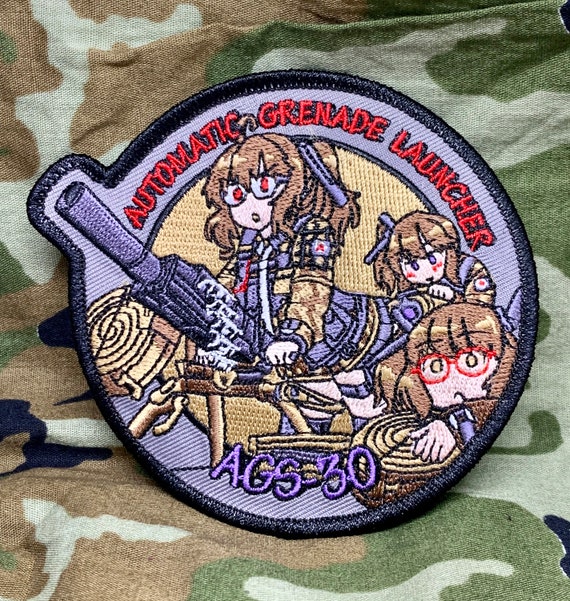 prompthunt: patch design, girl, anime action figure, photo of patch, toy,  insignia, soldier clothing, military gear