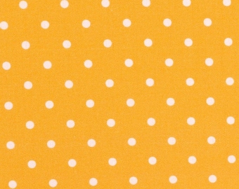 Cotton fabric dots mustard yellow