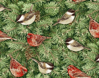 Patchwork fabric birds in the Christmas tree