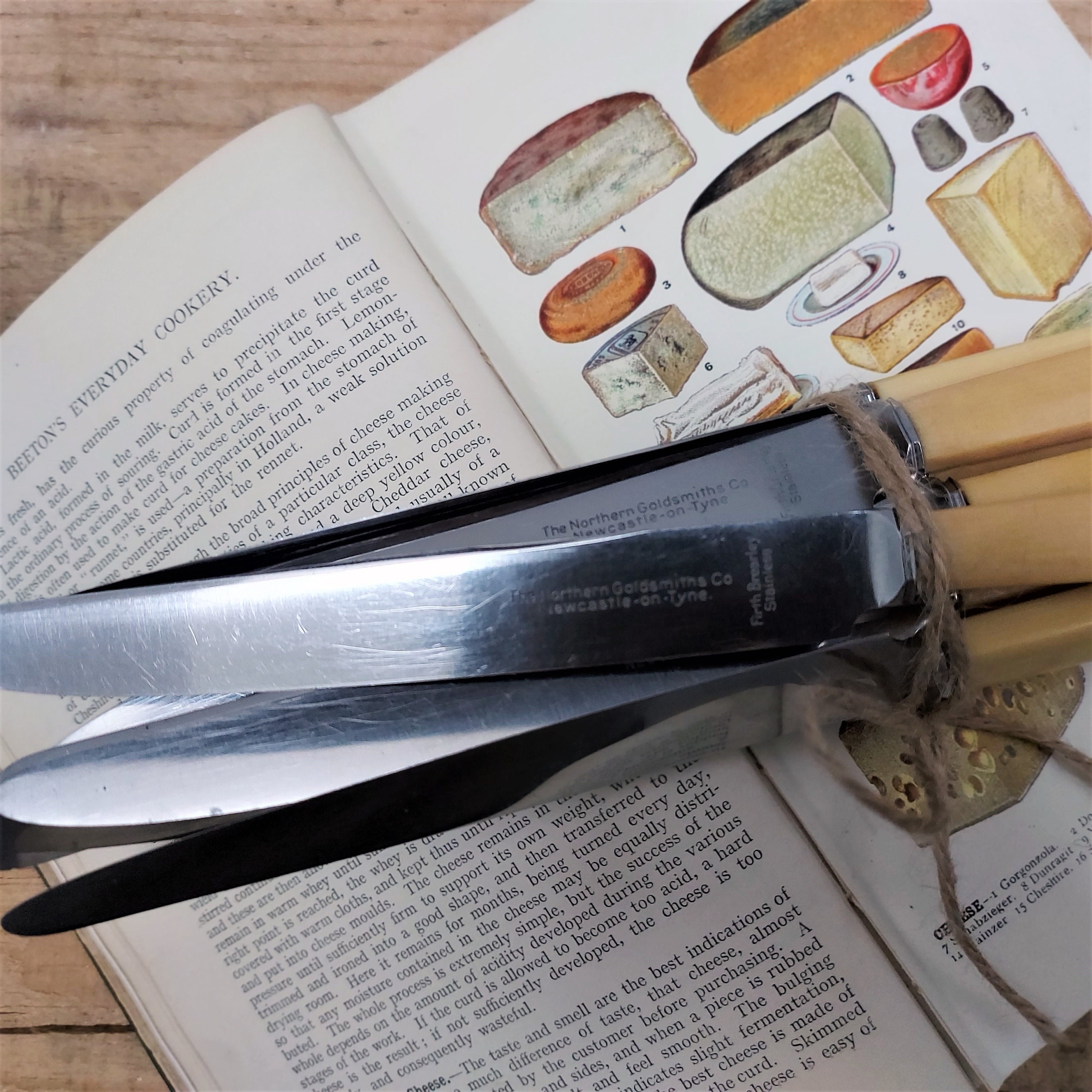 Vintage Cream Handled Knife Set Of 12. Sheffield 'Firth Etsy