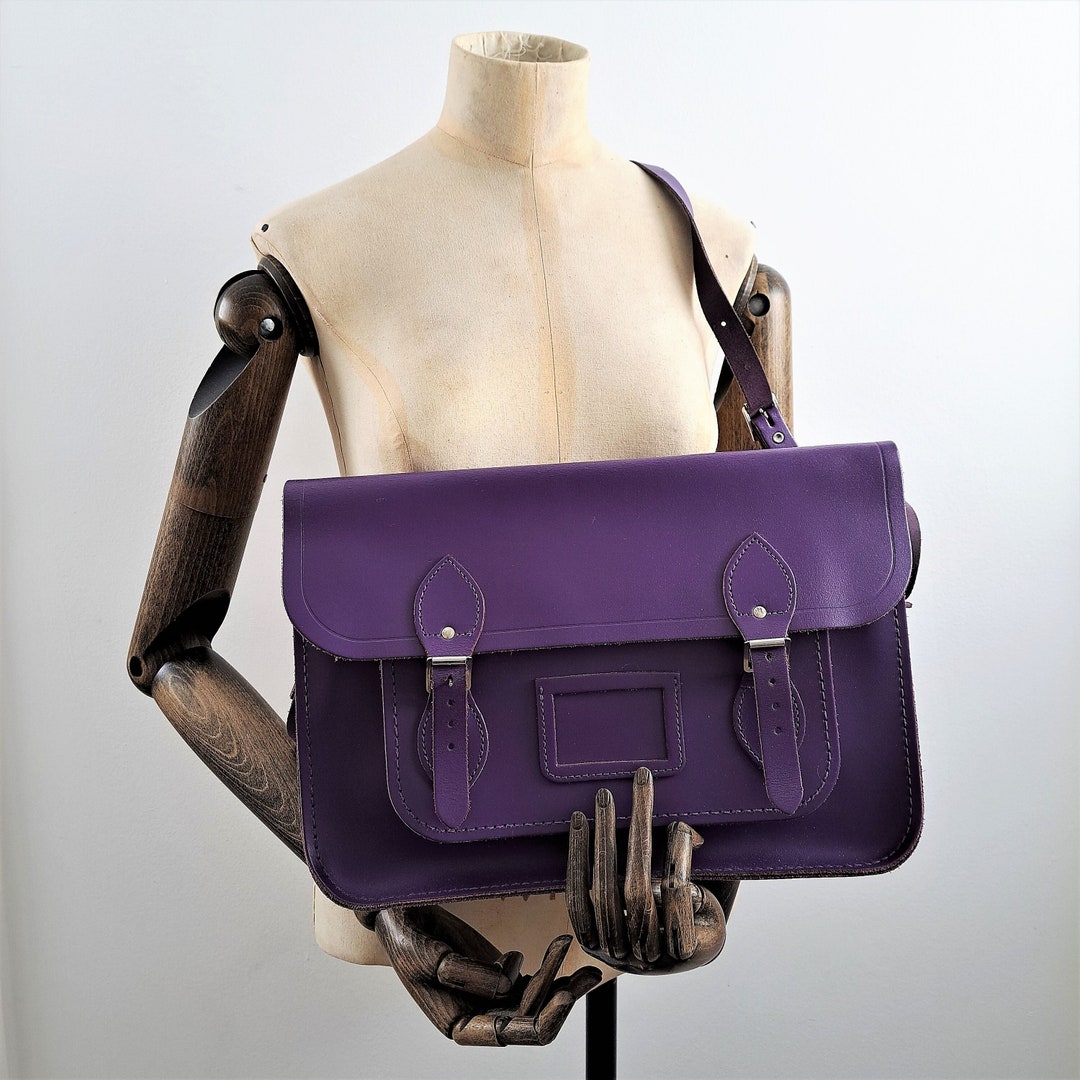 Traditionally Made English Leather Satchel. Hand Crafted Etsy UK