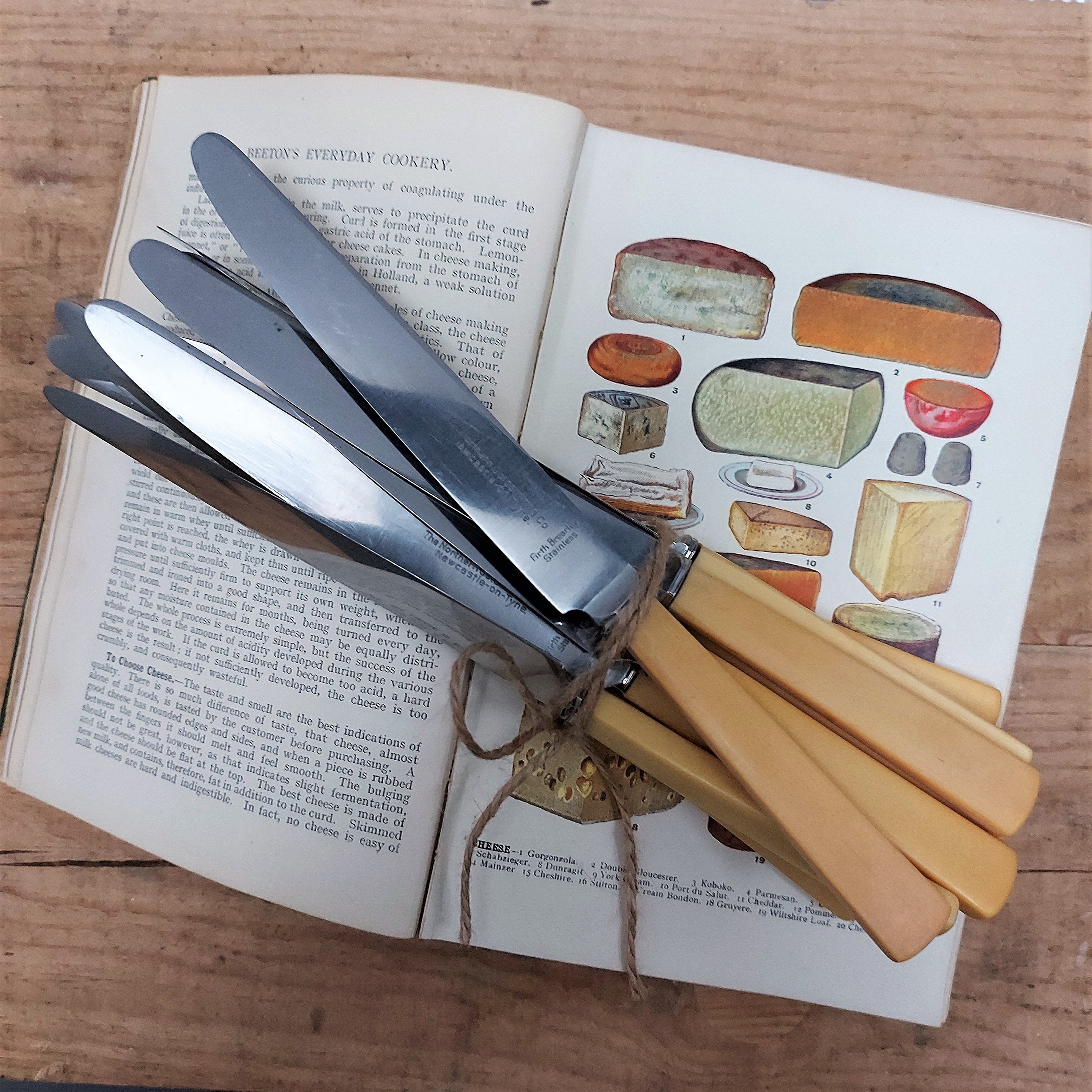 Vintage Cream Handled Knife Set Of 12. Sheffield 'Firth Etsy