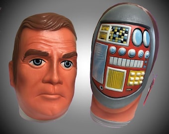 Six million dollar man Steve Austin Maskatron latex Halloween cosplay Kenner action figure mask