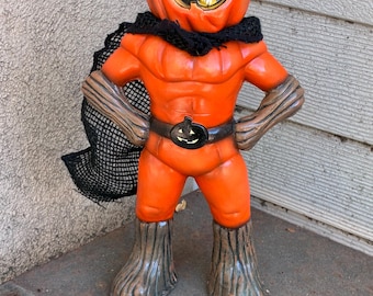 Pumpkin man Sofubi, faux-fubi latex Halloween action figure