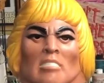 He-Man latex mask Vintage action figure style Full head adult sized He-Man Halloween cosplay collector mask