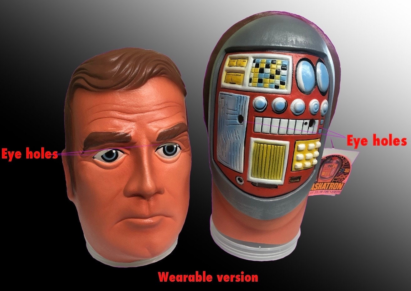Maskatron Latex Mask Set: Six Million Dollar Man, Vintage Kenner Toy - Etsy