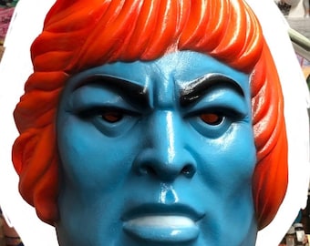 Faker He-Man Mask full head adult sized vintage style Masters of the universe Faker collector cosplay latex mask