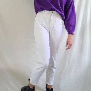 Vintage 1980s "BONGO" White Tapered Mom Jeans - Size 28in