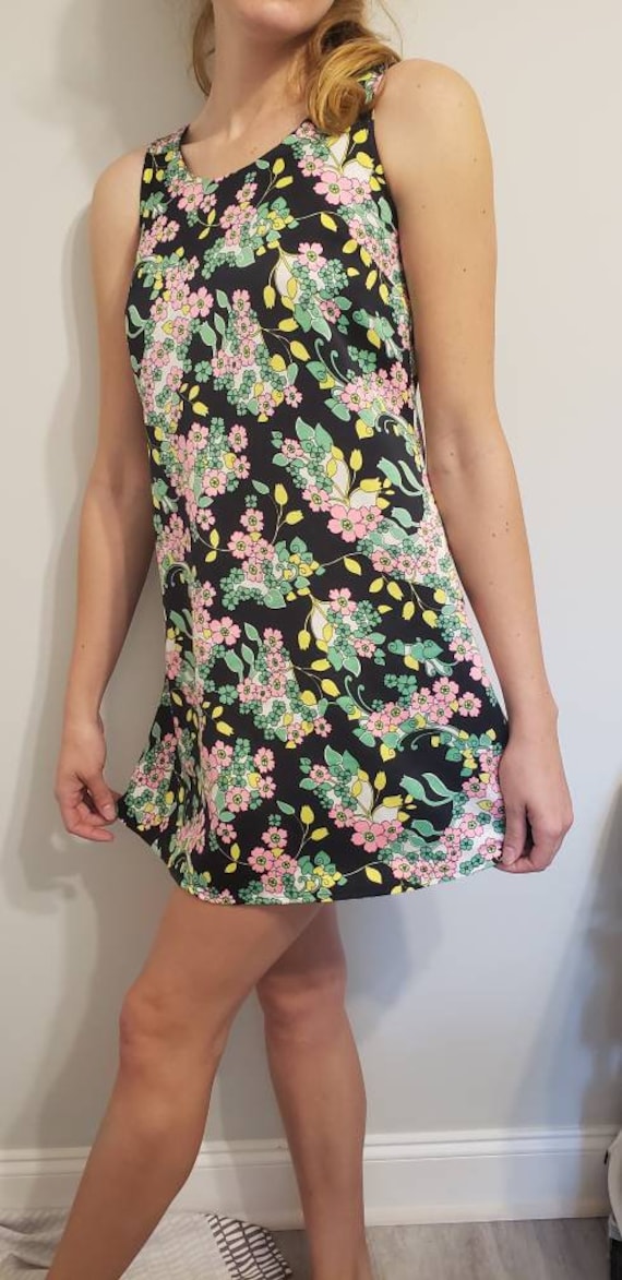 1990s Does 1960s "Voom by Joy Han" Floral GoGo Mi… - image 2