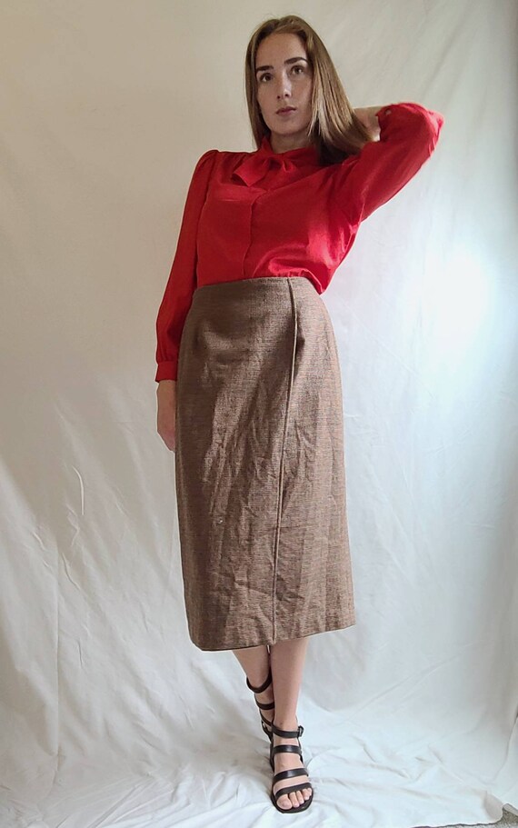 Vintage 1980s "Joan Leslie" Tan, Red, and Green P… - image 7