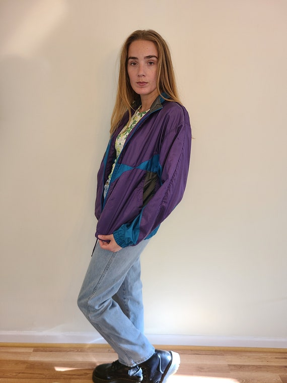 Vintage 1990s Active Wear Colorblock Windbreaker … - image 3