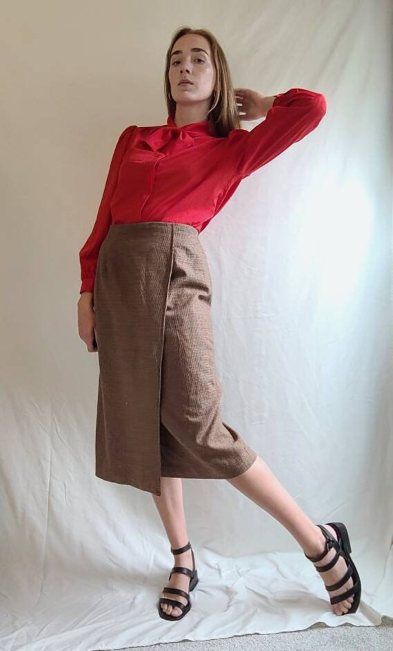 Vintage 1980s "Joan Leslie" Tan, Red, and Green P… - image 4