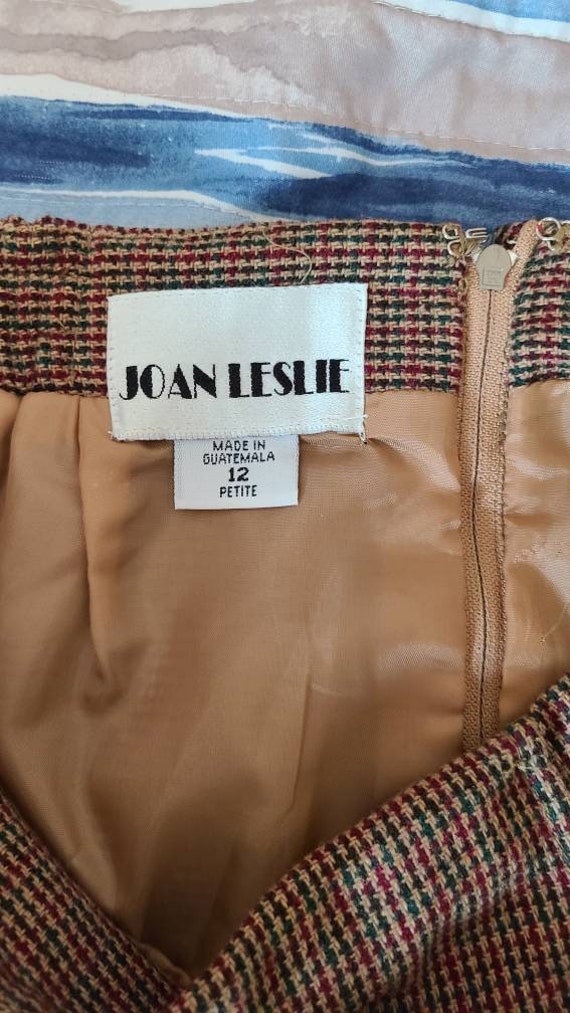 Vintage 1980s "Joan Leslie" Tan, Red, and Green P… - image 10