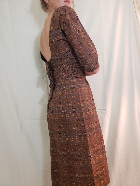 low cut pencil dress The Arabella Bow Pencil Dress in Light Blue Vintage Diva