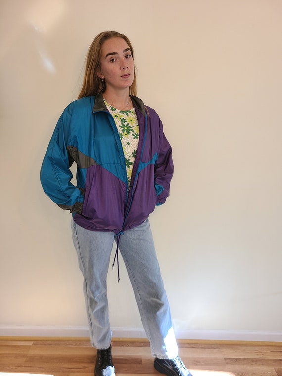 Vintage 1990s Active Wear Colorblock Windbreaker … - image 2