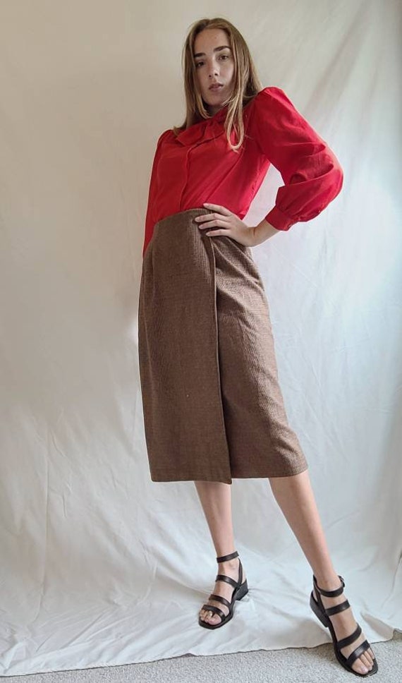 Vintage 1980s "Joan Leslie" Tan, Red, and Green P… - image 3