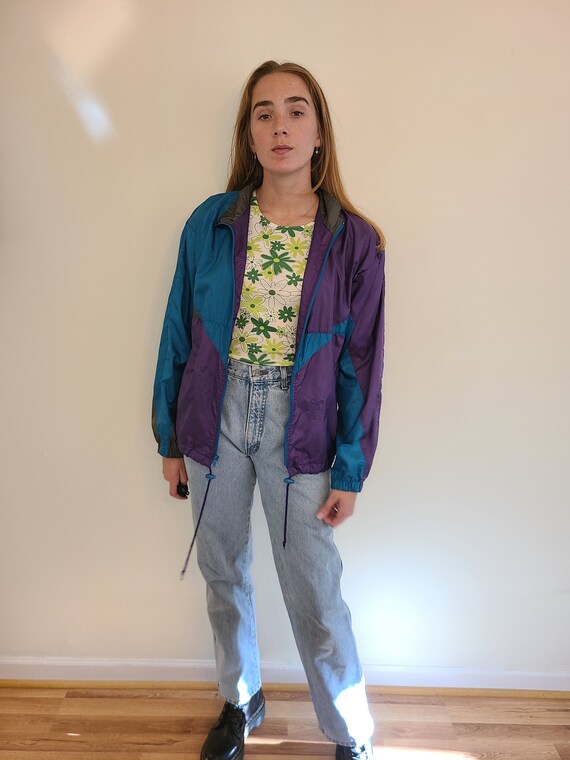 Vintage 1990s Active Wear Colorblock Windbreaker … - image 7