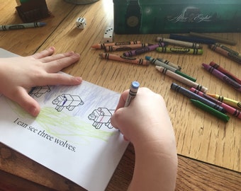 Minecraft Counting + Coloring Book