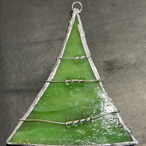 Stained glass Christmas tree ornament