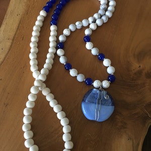 Blue and White Mala