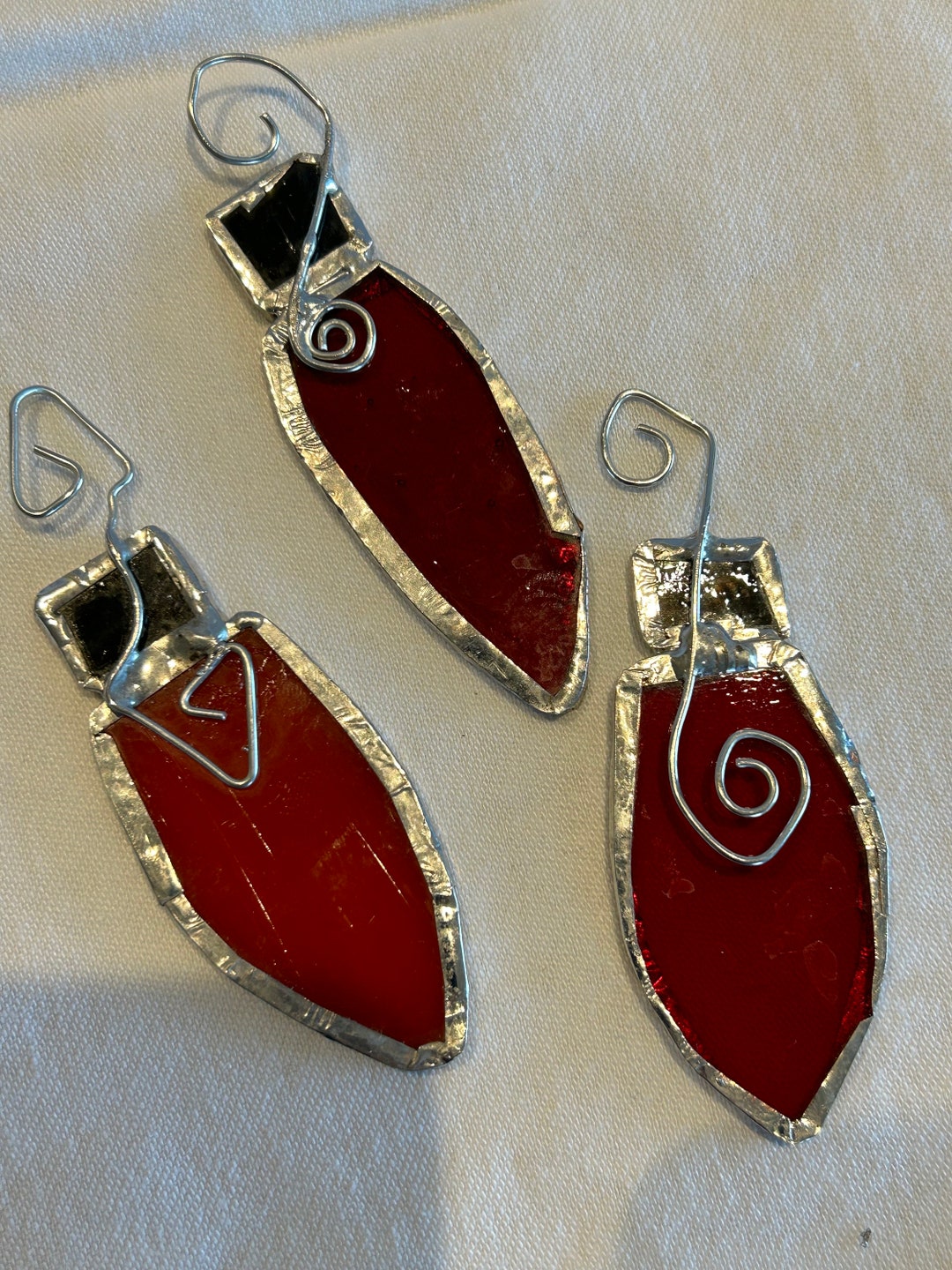 Stained Glass Tree Ornaments, Set of 3 Etsy