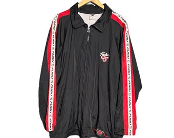 Vintage 90's Fubu Windbreaker Zipper Jacket Blue Large Fubu Hip